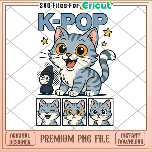 K pop tiger png, cute demon slayer png, kpop girl png