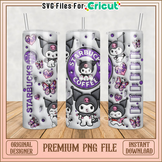 Kuromi Starbucks Tumbler PNG Instant Download