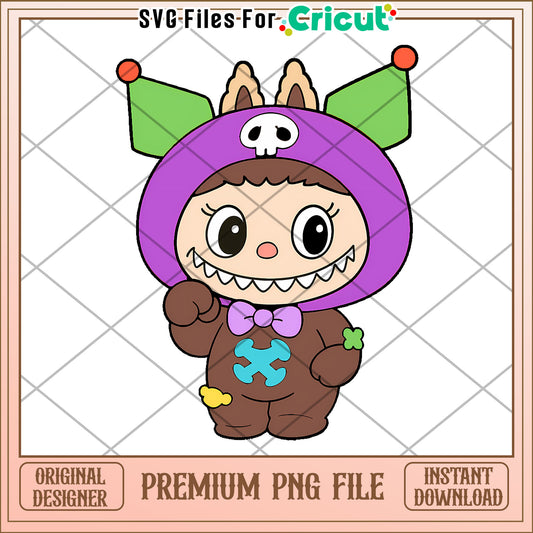 Kuromi brown labubu png, secret labubu​ png, labubu art​​​ png