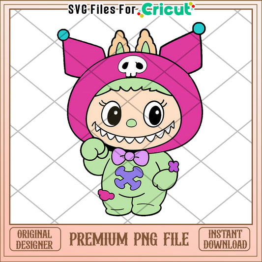 Kuromi green labubu png, secret labubu​ png, labubu art​​​ png