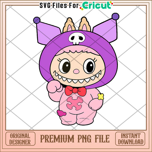 Kuromi pink labubu png, secret labubu​ png, labubu art​​​ png