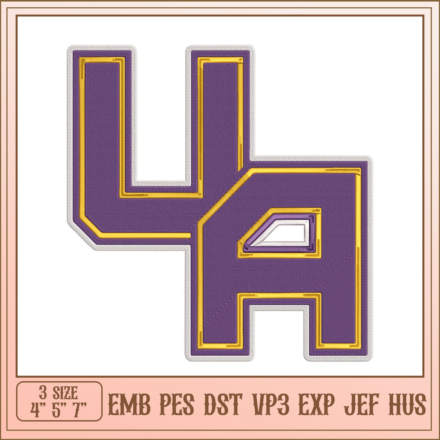 LA Embroidery Design 3 Sizes