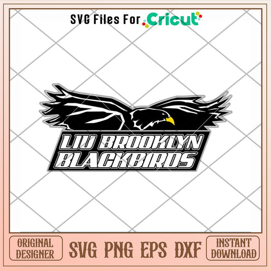 LIU Brooklyn Blackbirds Logo svg, LIU Brooklyn Blackbirds Svg, NCAA Svg
