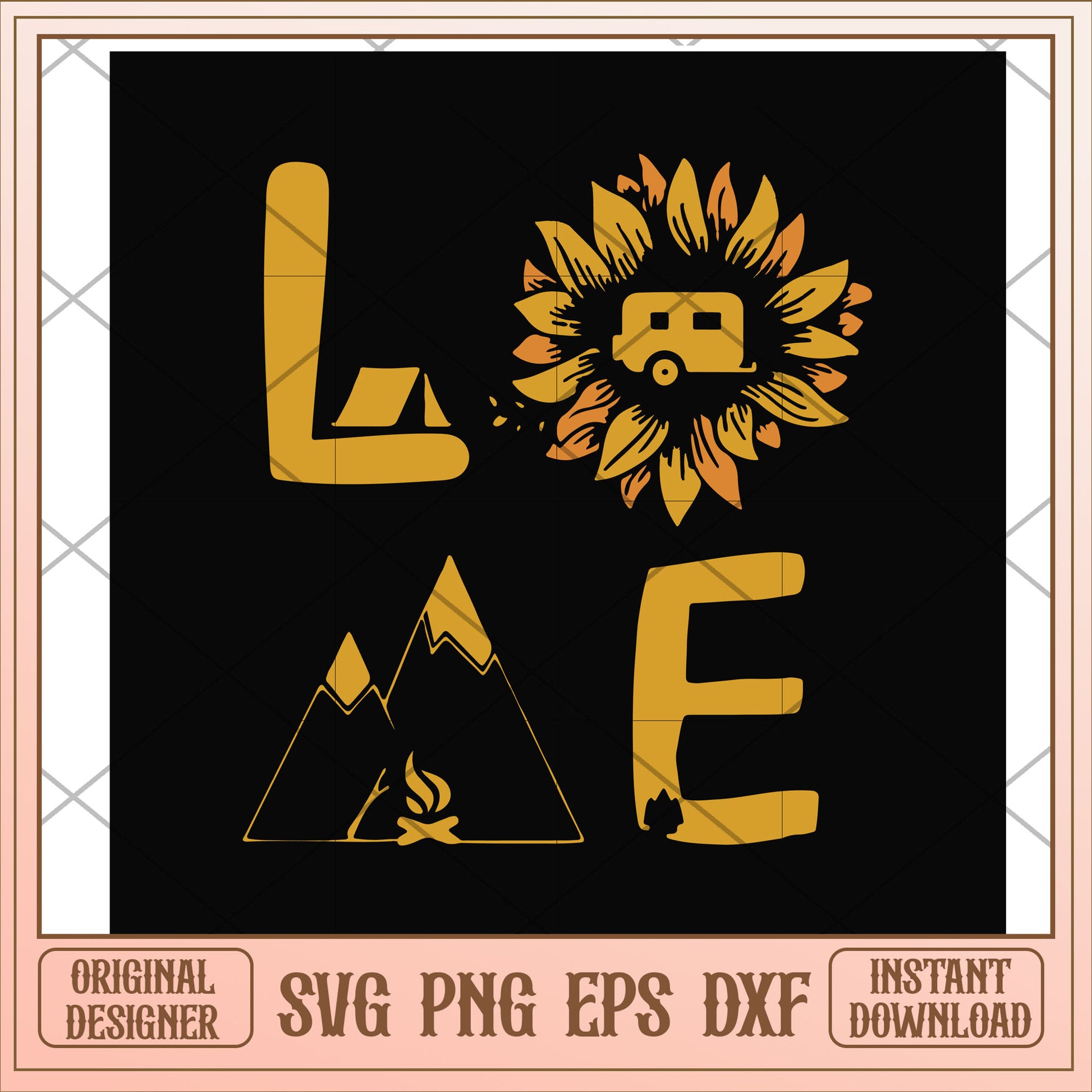 LOVE camping svg