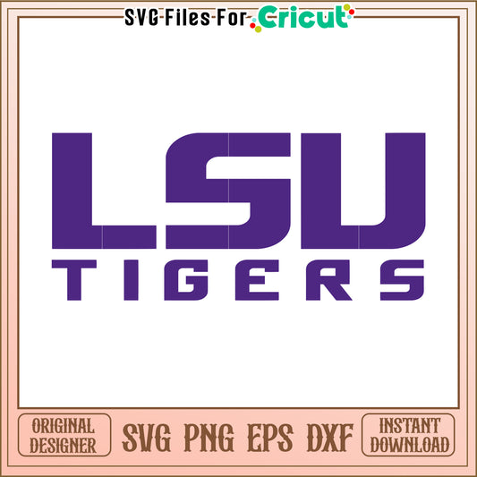 LSU Tigers logo design for crafting projects, perfect for Cricut machines