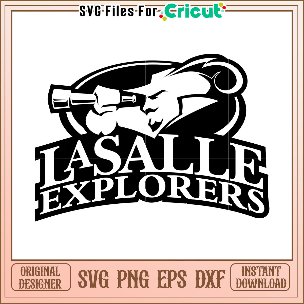 LaSalle Explorers logo design for Cricut projects, perfect for school spirit decorations