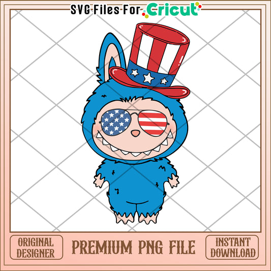Labubu 4th of july png, labubu keychain png, independence day png
