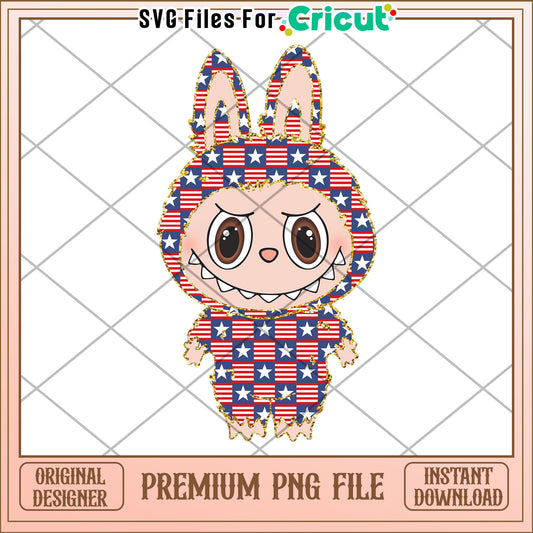 Labubu amrican flag costume png, labubu keychain png, labubu doll png