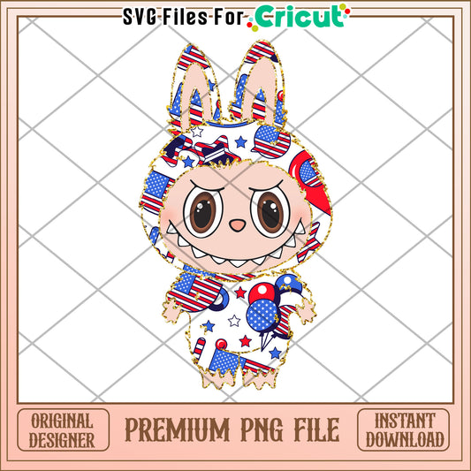 Labubu amrican flag png, labubu keychain png, labubu doll png