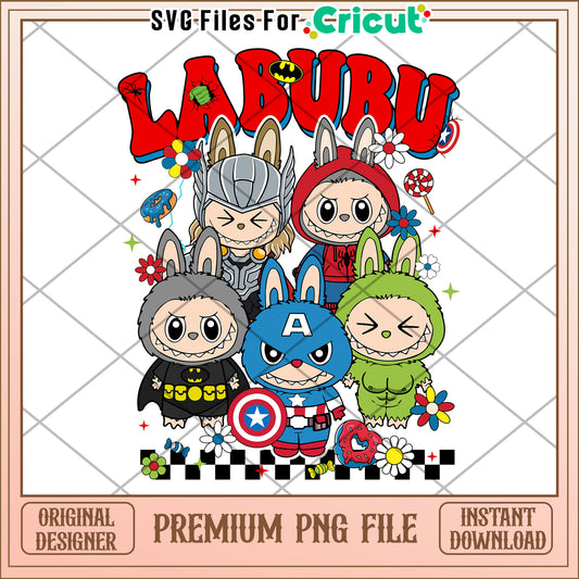 Labubu avengers png, labubu dolls png, popmart labubu png