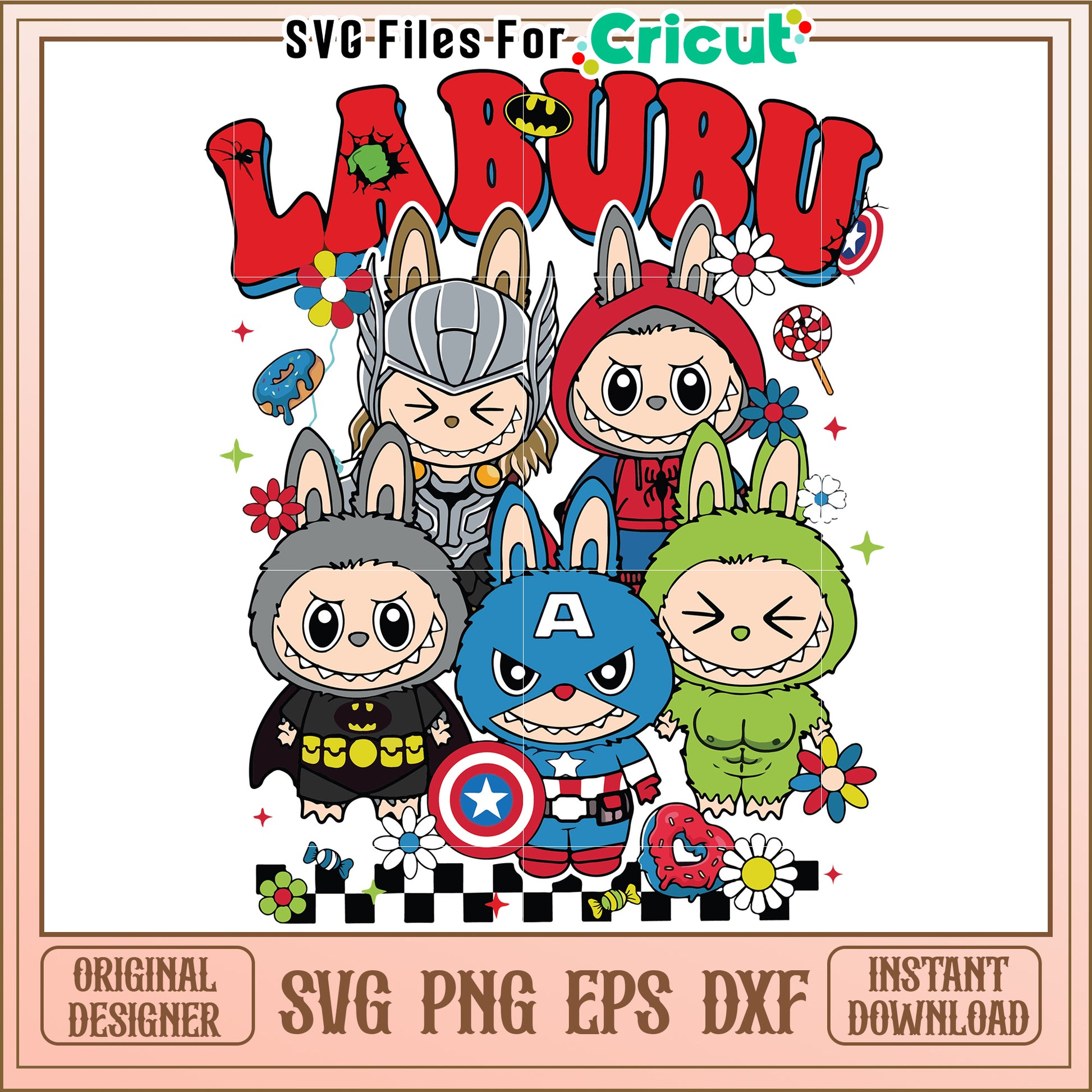 Labubu avengers svg, halloween wallpaper svg, halloween decor svg