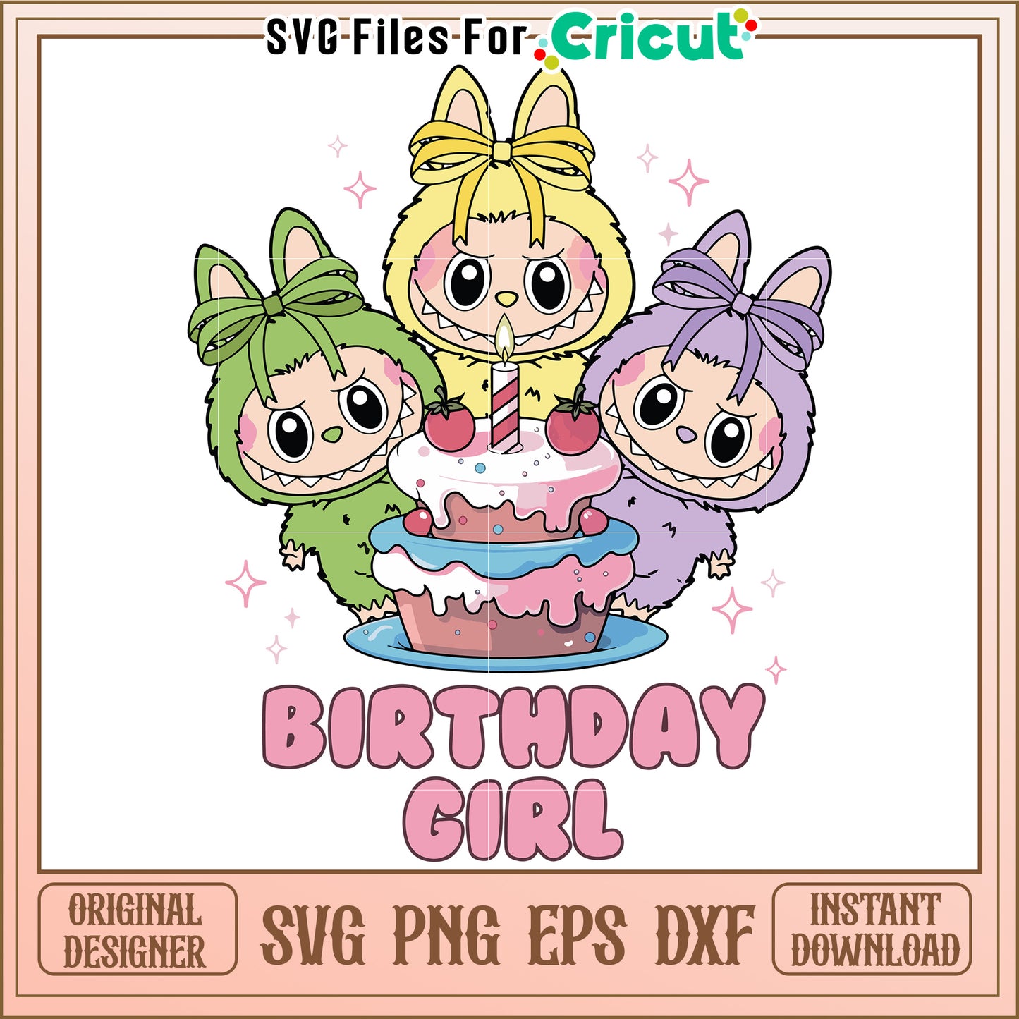 Labubu birthday girl svg, cartoons characters svg, halloween costumes svg