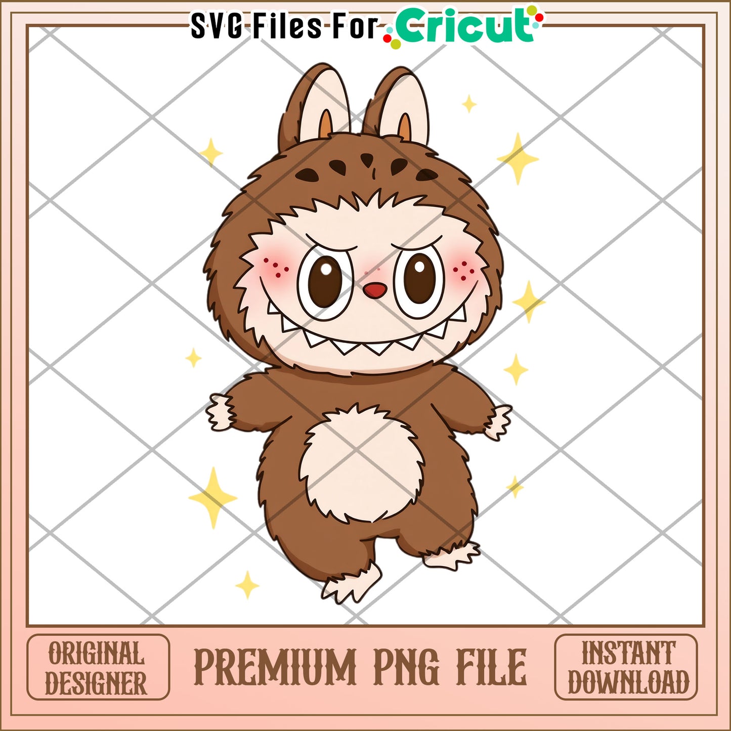Labubu brown illustrtion png, labubu secret png, cartoon labubu png