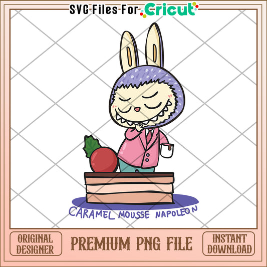 Labubu caramel mousse naponleon png, cute labubu png, popmart labubu png