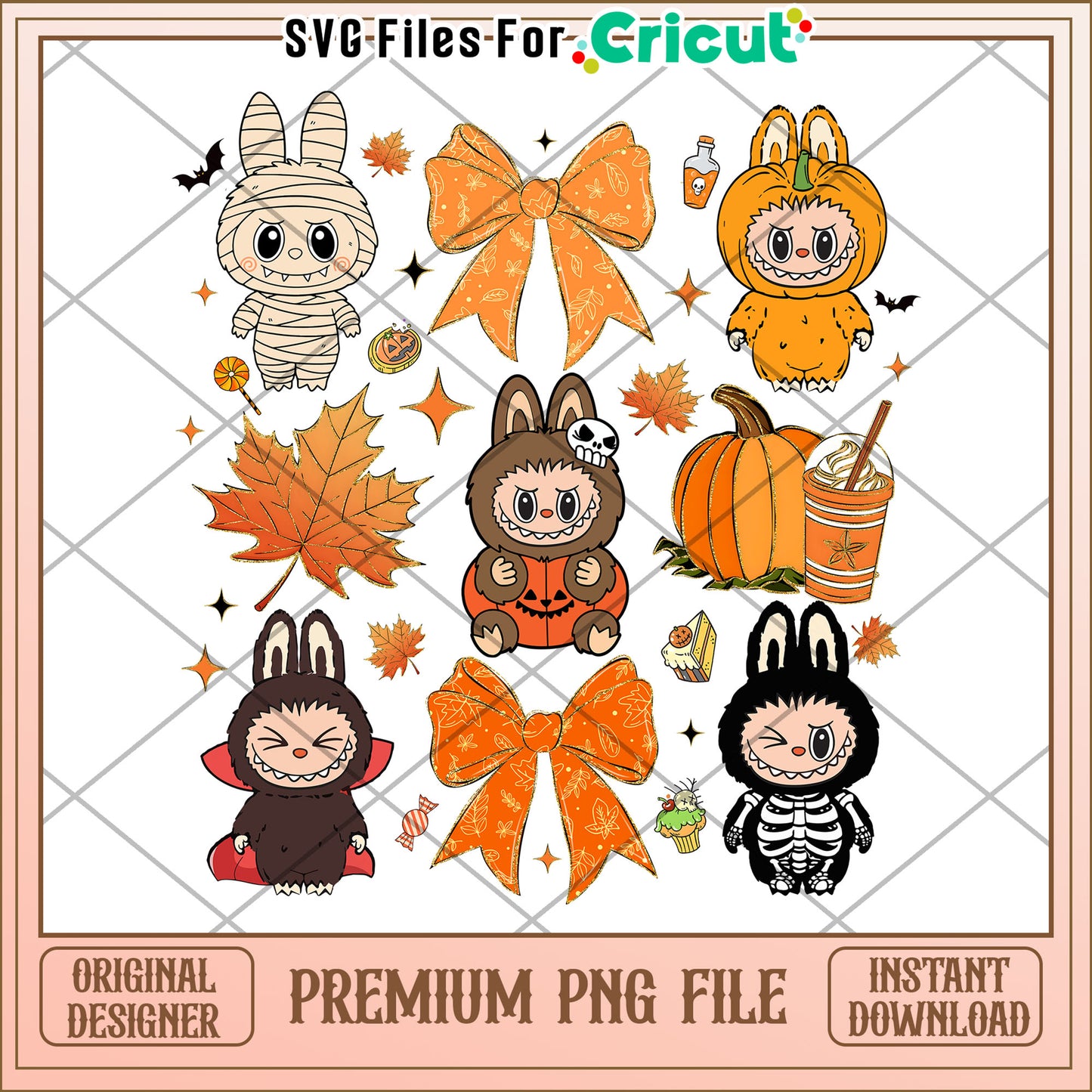 Labubu characters costumes png, halloween songs png, halloween cookies png