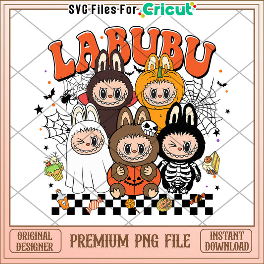 Labubu characters design png, spirit halloween png, halloween time png