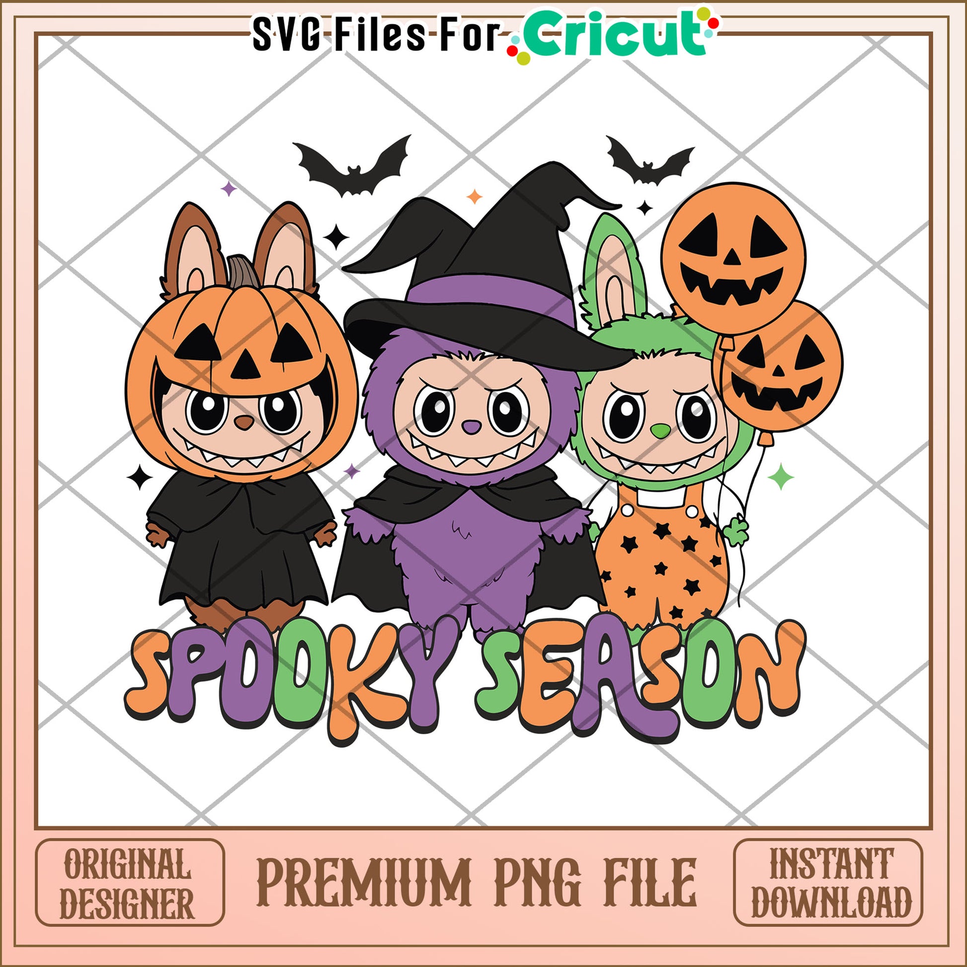 Labubu characters halloween png, halloween png, spooky season png