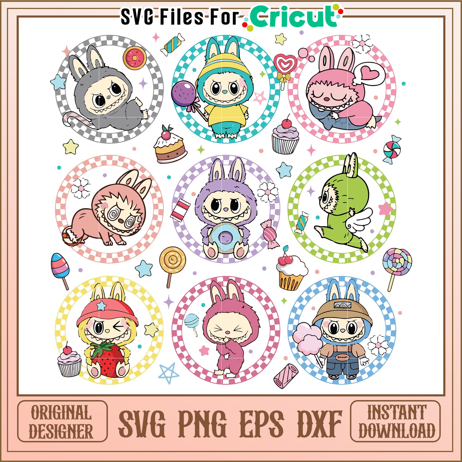 Labubu characters svg, labubu popmart svg, cute labubu svg