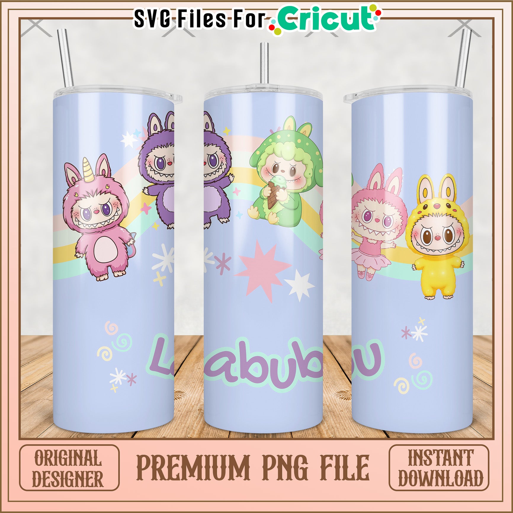 Labubu characters tumbler design png, labubu doll png, labubu toys png