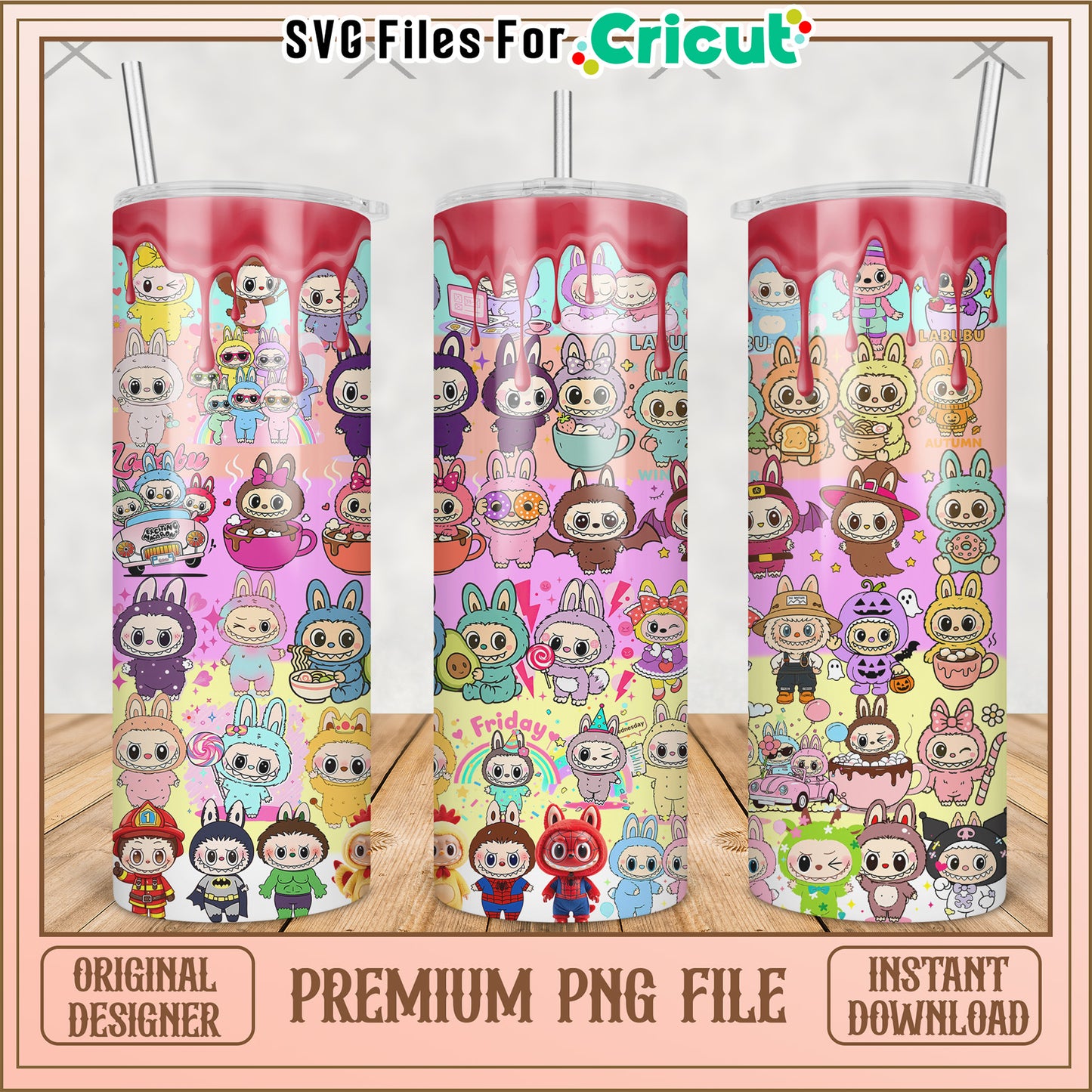 Labubu characters tumbler png, labubu doll png, labubu toys png