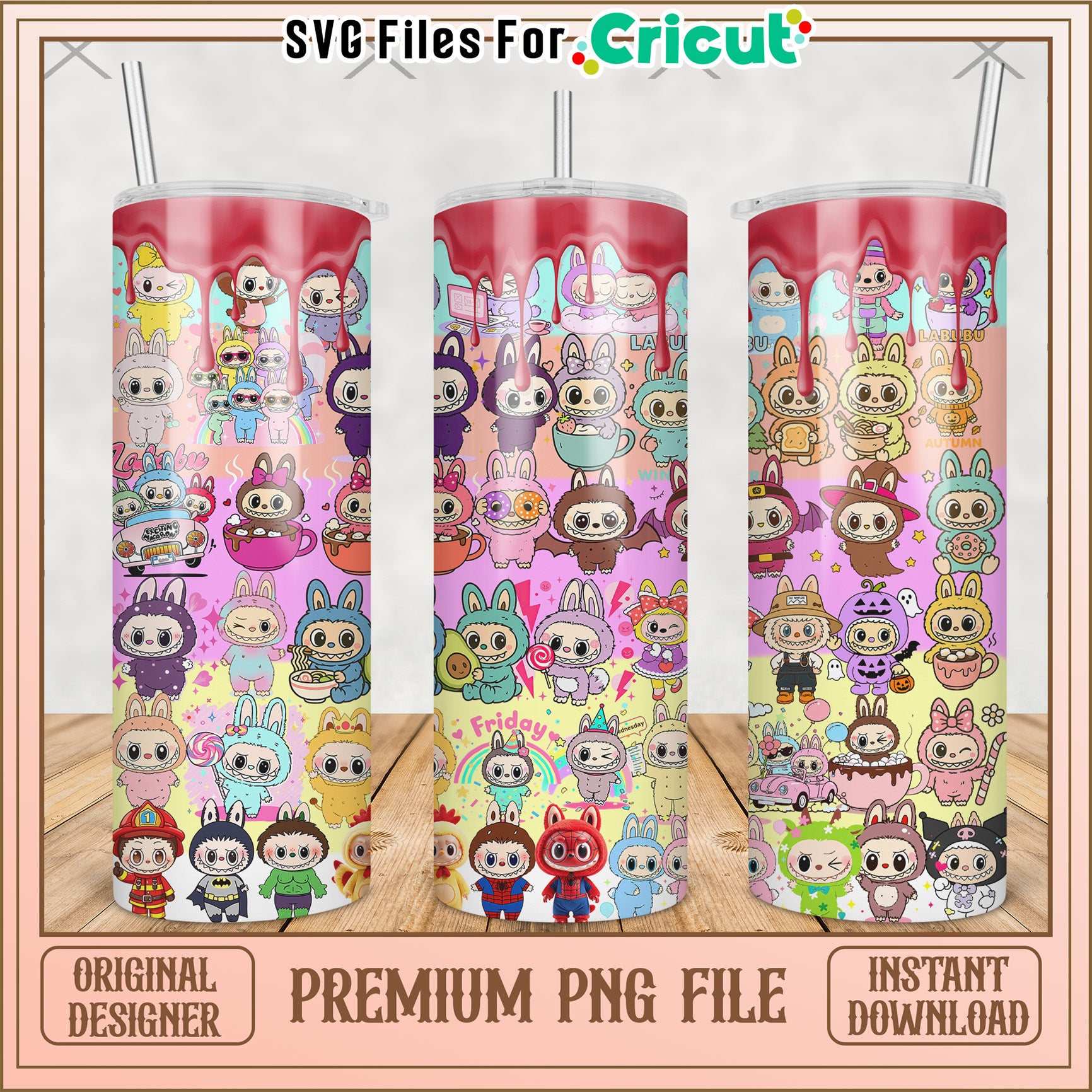 Labubu characters tumbler png, labubu doll png, labubu toys png