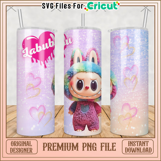 Labubu colorful tumbler png, labubu secret png, labubu keychain​ png
