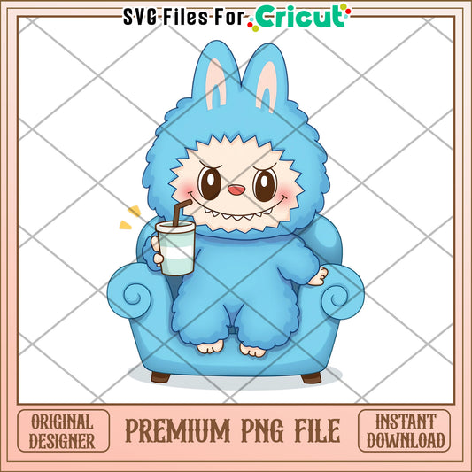 Labubu cute blue characters  design png, cute labubu png, labubu characters png