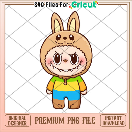 Labubu cute dog illustrtion png, labubu secret png, cartoon labubu png