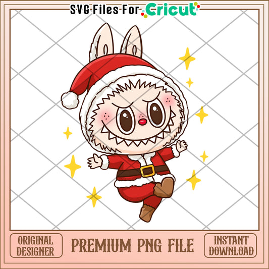Labubu cute santa claus design png, cute labubu png, labubu characters png