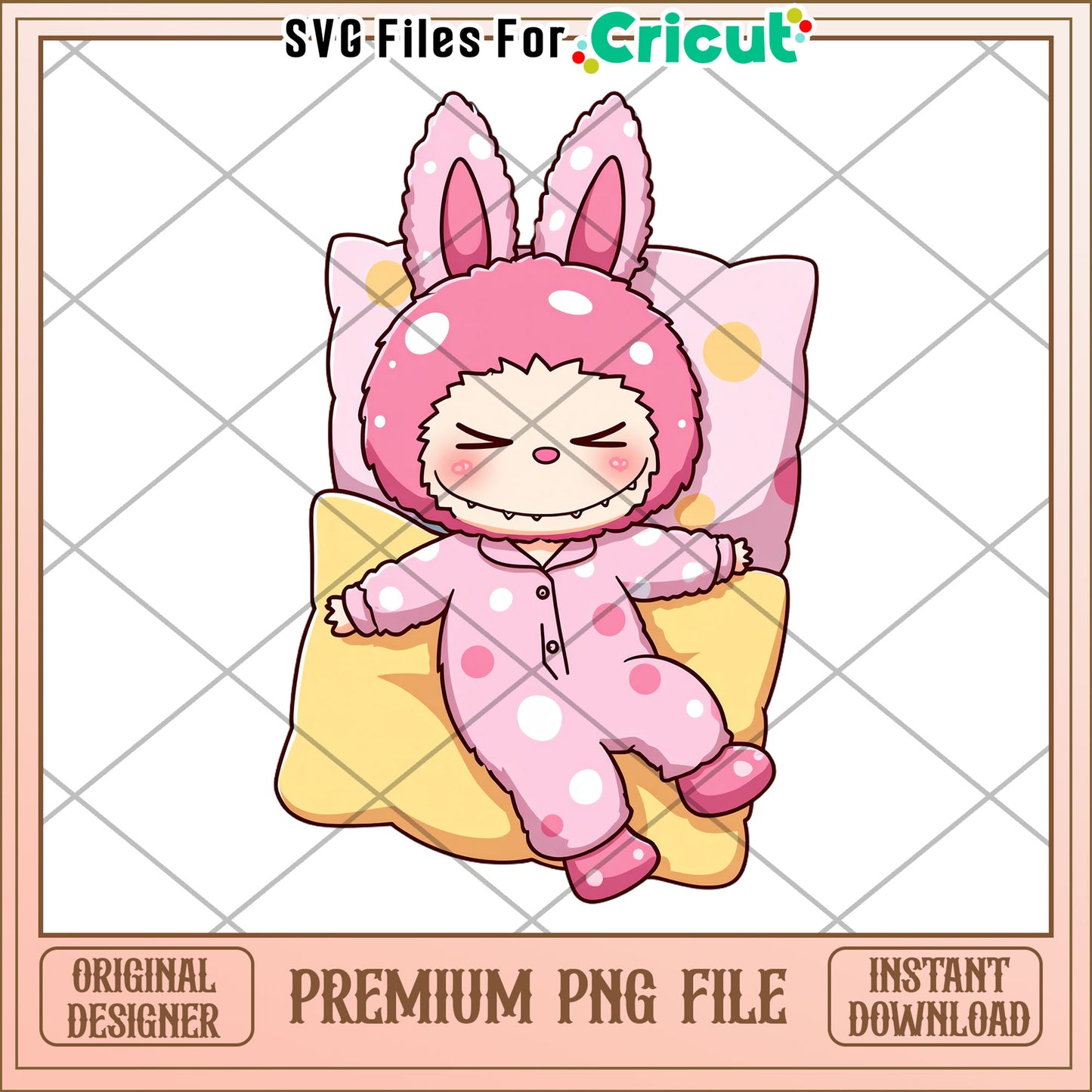 Labubu cute sleepwear design png, cute labubu png, labubu characters png