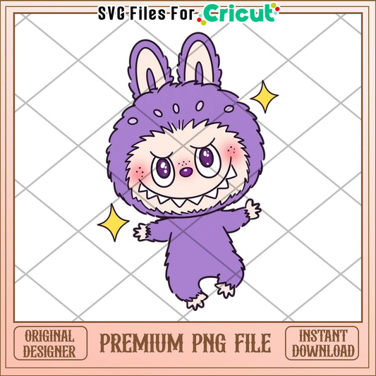Labubu cute violet character design png, cute labubu png, labubu characters png