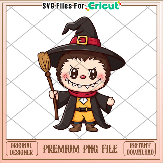 Labubu cute witch illustrtion png, labubu secret png, cartoon labubu png