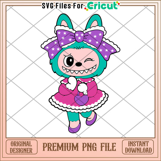 Labubu dark green princess  png, lovely labubu​ png, halloween art​​​ png