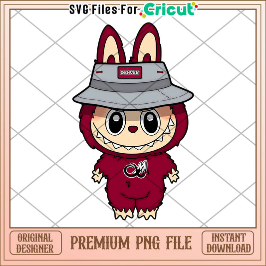 Labubu denver nfl design png, nfl 2025 png, cute labubu toys png