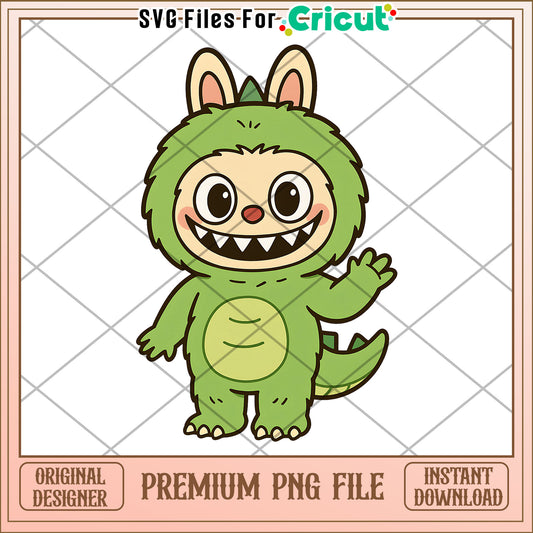 Labubu dinosaur png, cute labubu png, labubu popmart png