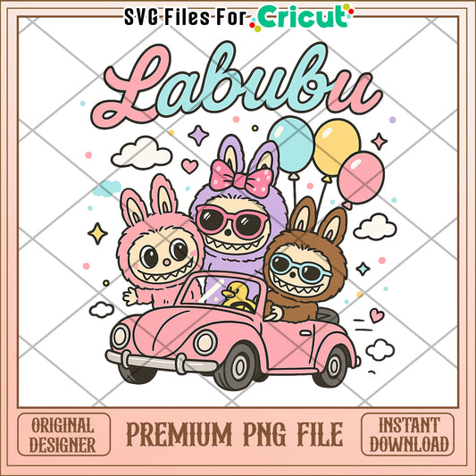 Labubu driving car png, labubu clothes​ png, labubu price​ png
