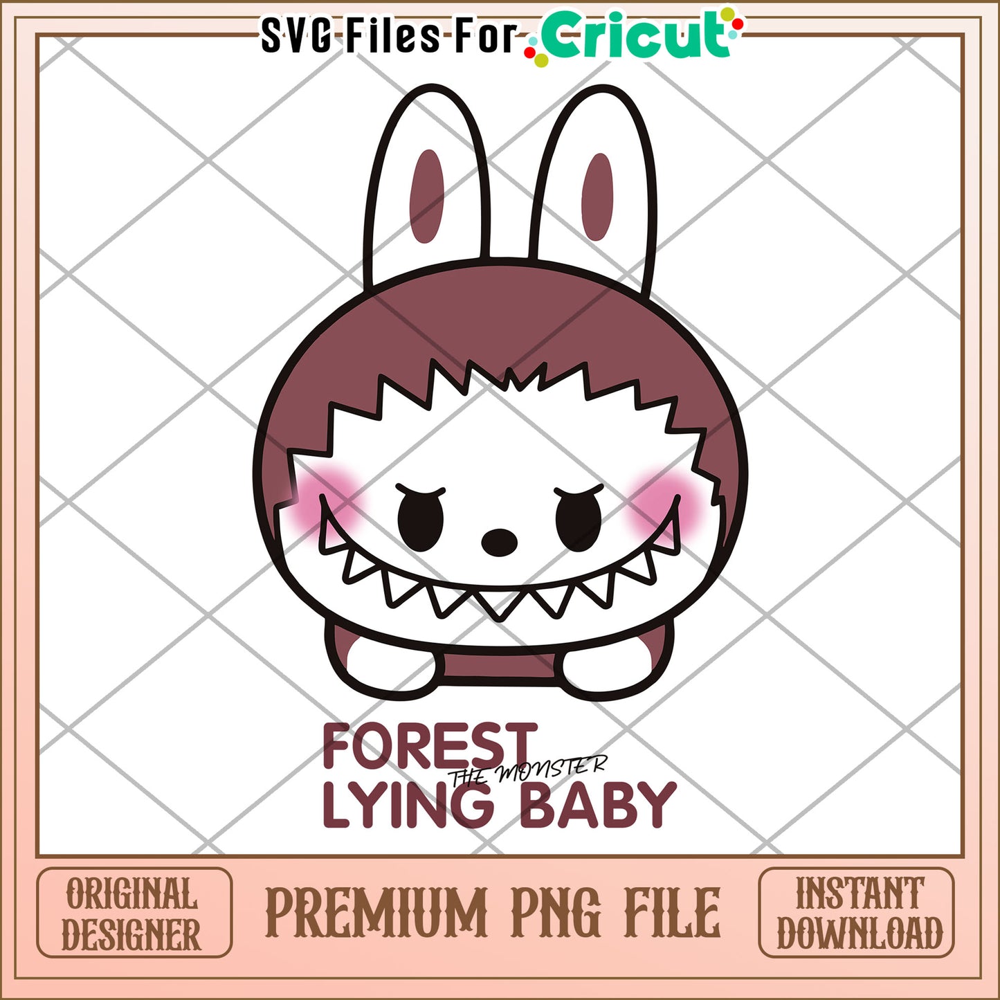 Labubu forest luing baby png, labubu the monster png