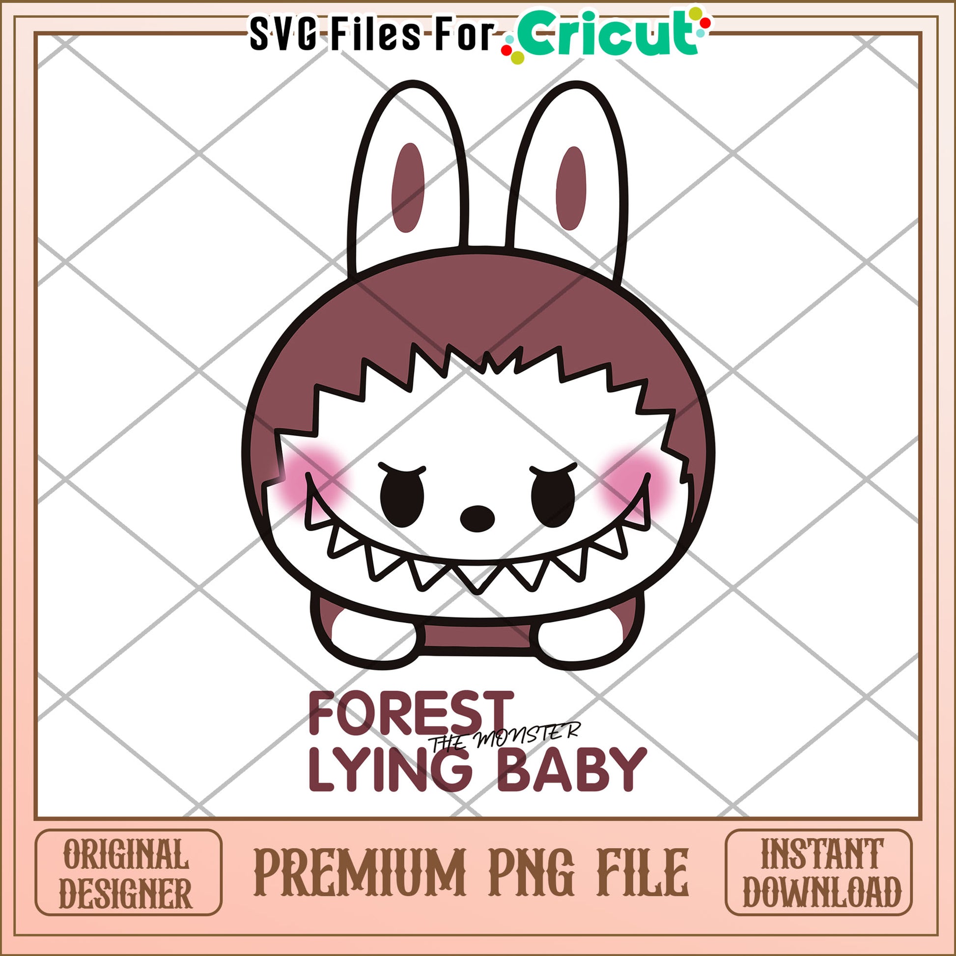 Labubu forest luing baby png, labubu the monster png