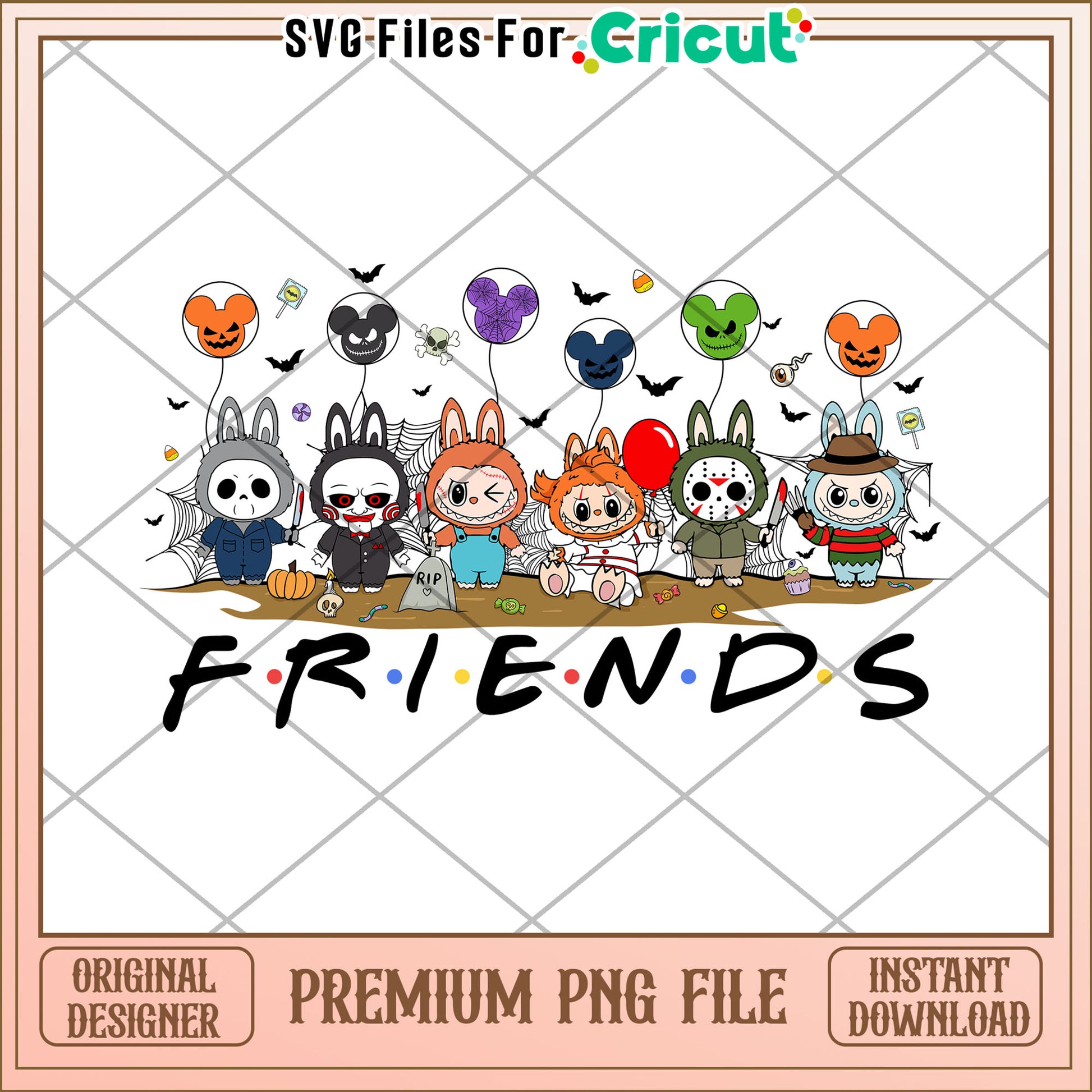 Labubu friends png, trick or treat png, halloween characters png
