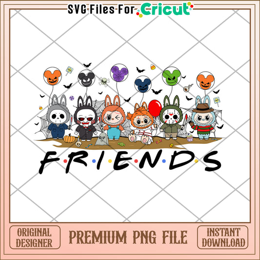 Labubu friends png, trick or treat png, halloween characters png
