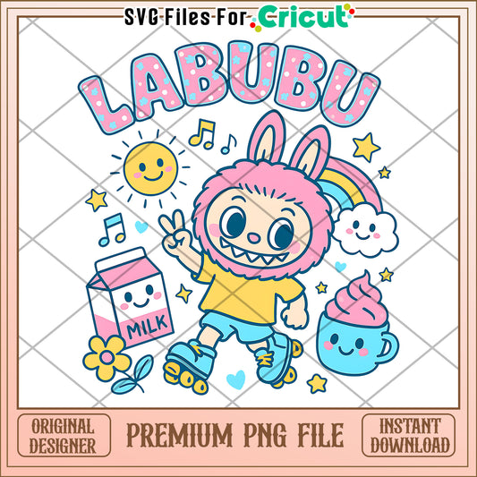 Labubu funny and cute design png, lovely labubu​ png, halloween art​​​ png