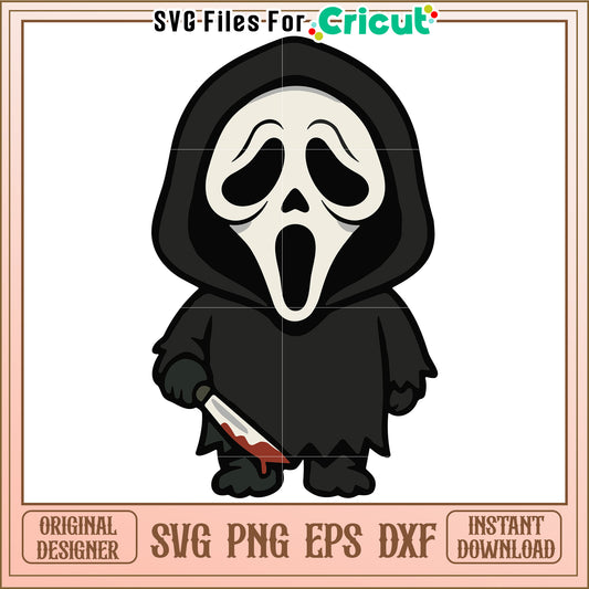 Labubu ghost face svg, halloween cartoon svg, halloween pumkin svg