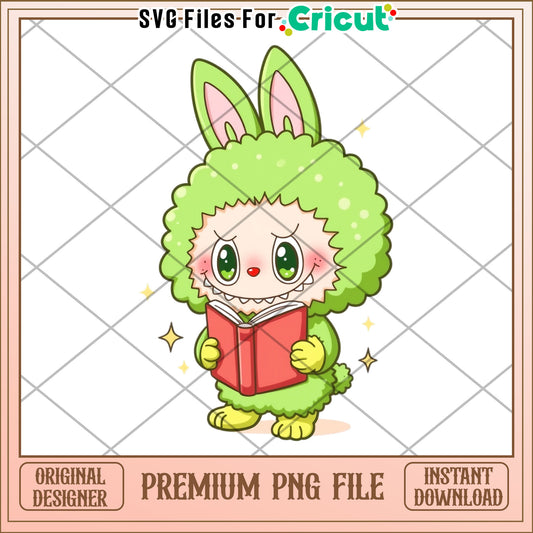 Labubu green design png, labubu popmart png, cartoon characters png