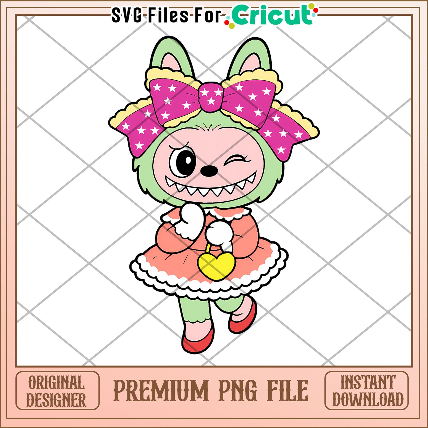 Labubu green princess  png, lovely labubu​ png, halloween art​​​ png