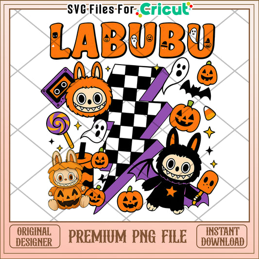 Labubu halloween decorations png, lovely labubu​ png, halloween art​​​ png