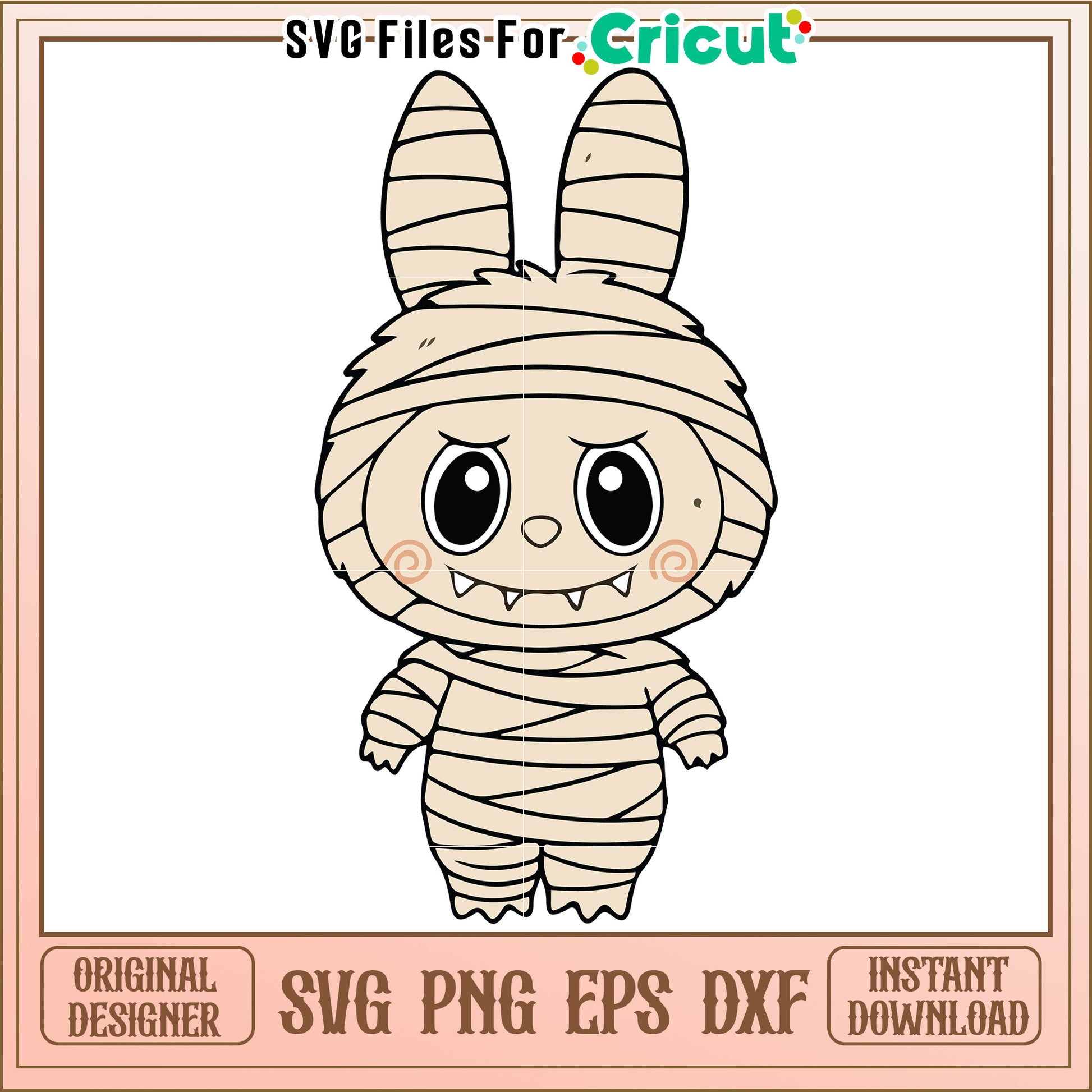 Labubu halloween mommy svg, spooky labubu costume svg, popmart labubu png