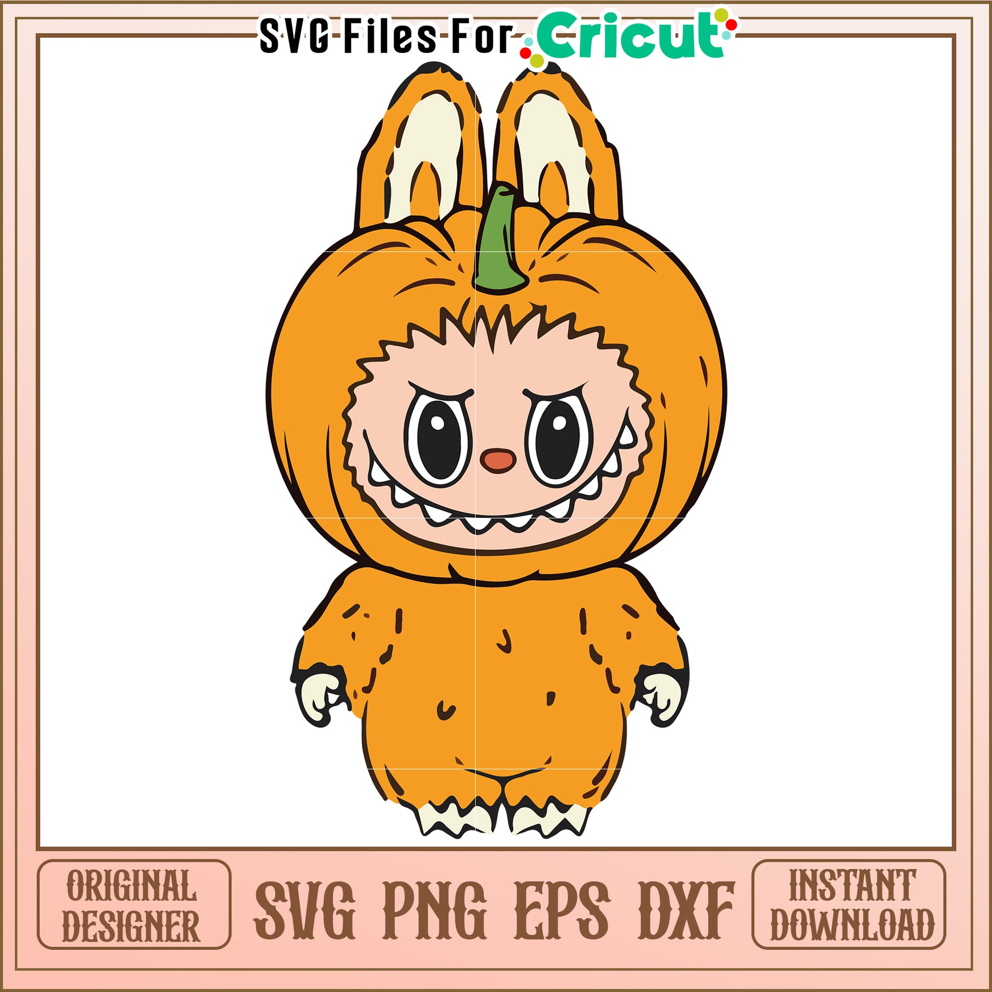 Labubu halloween  pumkin costume svg, spooky labubu costume svg, popmart labubu png