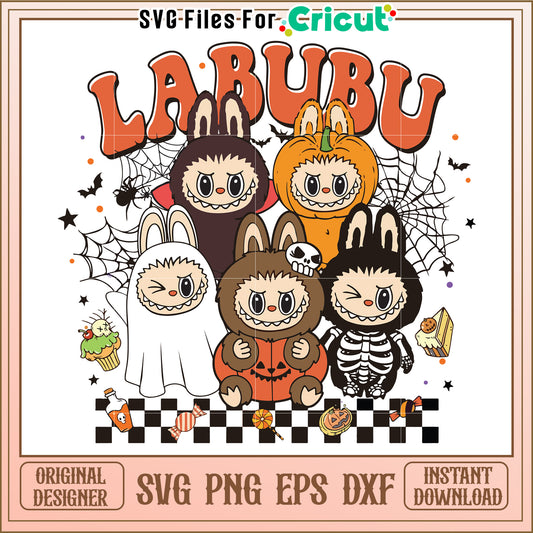 Labubu halloween svg, halloween cartoons svg, halloween svg