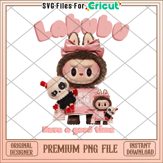 Labubu have a good time png, cute labubu png, popmart labubu png