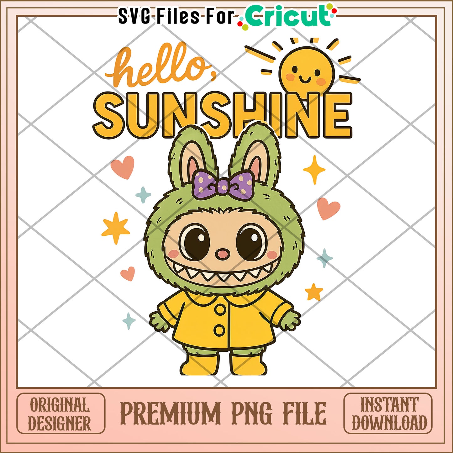 Labubu hello sunshine png, labubu memes png, labubu quotes png
